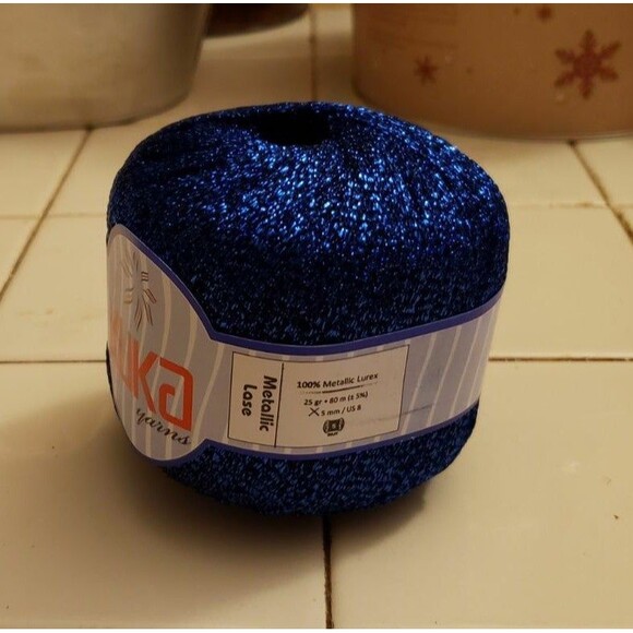 Cobalt Blue 100% Metallic lurex Yarn 1 - Picture 2 of 2